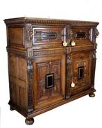 Zeeuwse vier-deurs kast - Kast - eiken en ebbenhout