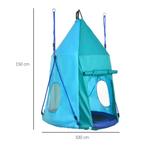 TRUUSK Nestschommel Met Tent Tot 150 Kg Ø100 Cm Tuinschommel, Verzenden, Nieuw