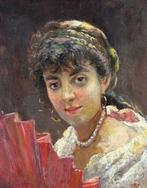 Italiaanse school (XX) - Ritratto di giovane donna - NO, Antiek en Kunst, Kunst | Schilderijen | Klassiek