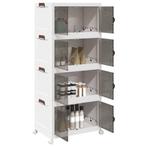 vidaXL Opbergbox stapelbaar met wielen 4-laags 75 L, Doe-het-zelf en Verbouw, Verzenden, Nieuw