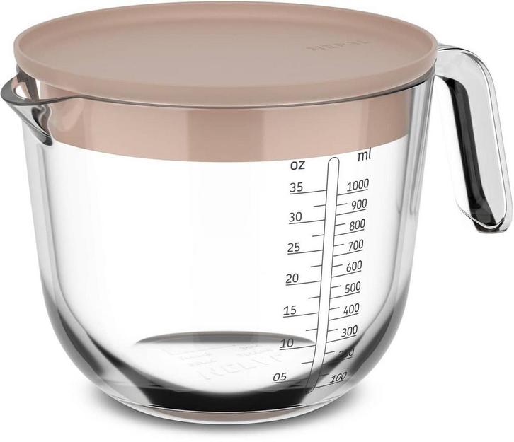 Mepal Glas maatbeker met deksel Chef it - 1000 ml -, Witgoed en Apparatuur, Magnetrons, Zo goed als nieuw, Ophalen of Verzenden