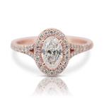 Ring - 18 karaat Roségoud -  1.10ct. tw. Diamant