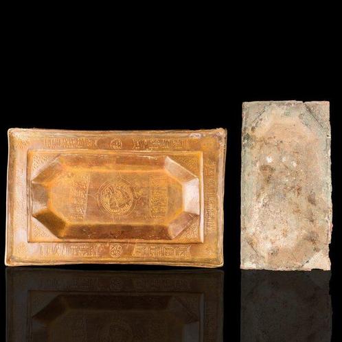 Seltsjoeken Bronzen rechthoekige dienblad (Zonder, Antiek en Kunst, Antiek | Overige Antiek