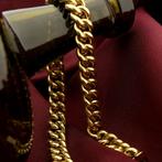 18 Krt. Gouden gourmetschakel armband | 19,5 cm, Sieraden, Tassen en Uiterlijk, Armbanden, Ophalen of Verzenden, Gebruikt, Overige kleuren