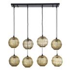 Hanglamp HERMI II 20.0 cm 8-lichts Messing, Huis en Inrichting, Lampen | Hanglampen, Nieuw, Ophalen of Verzenden, Metaal