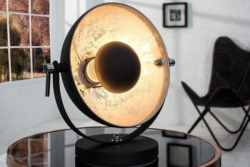 industrieele design tafellamp STUDIO 40cm zwart zilver, Huis en Inrichting, Lampen | Tafellampen, Ophalen of Verzenden