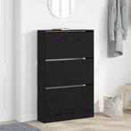 vidaXL Schoenenkast Zwart Eiken 80x21x125,5 cm Bewerkt Hout, Verzenden, Nieuw