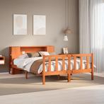 vidaXL Bed met boekenkast zonder matras hout wasbruin, Huis en Inrichting, Slaapkamer | Bedden, Bruin, Verzenden, 200 cm, 160 cm