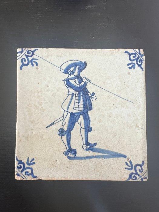 Tegel - 1600-1650 - Delfts blauwe tegel, Antiek en Kunst, Antiek | Glas en Kristal