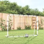 vidaXL Voetbalrebounder 184x61x123 cm staal en PE wit en, Verzenden, Nieuw