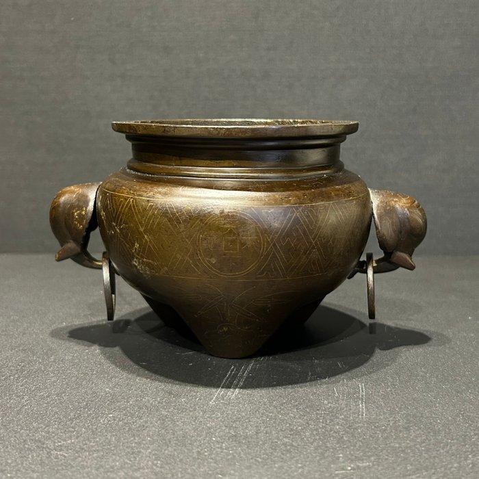 Wierookbrander - Brons, Zilver - Shi shou wierookbrander, Antiek en Kunst, Antiek | Overige Antiek