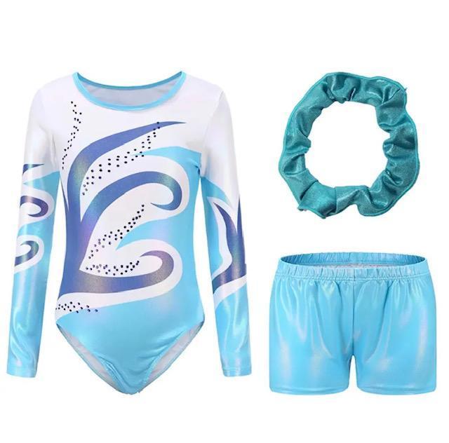 Driedelig turnsetje Loïs LM - blauw - maat 152/158, Sport en Fitness, Turnen, Turnpak(je), Blauw, Nieuw, Kindermaat 146 t/m 176