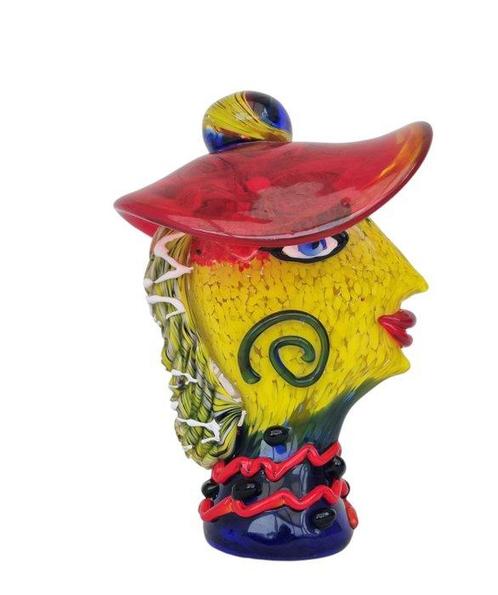 Beeldje - Lady with hat - Glas, Antiek en Kunst, Curiosa en Brocante