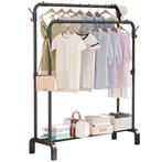 Kledingrek Zwart - Dubbele Stang - Stevig en Stijlvol –, Huis en Inrichting, Woonaccessoires | Kapstokken, Verzenden, Nieuw