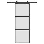 vidaXL Schuifdeur met beslag 76x205 cm gehard glas en, Doe-het-zelf en Verbouw, Deuren en Horren, Verzenden, Nieuw