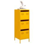 vidaXL buffetkast 39x35x103,5 cm staal mosterdgeel, Huis en Inrichting, Kasten | Buffetkasten, Verzenden, Nieuw, Metaal