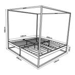 [en.casa] Hemelbed Kristianstad met bedbodem 140x200 cm zwar, Verzenden, Nieuw