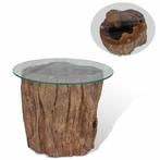 vidaXL Salontafel 50x40 cm teakhout en glas, Huis en Inrichting, Tafels | Salontafels, 50 tot 100 cm, Verzenden, Teakhout, Nieuw