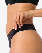 HEMA Damesstring naadloos micro zwart, Kleding | Dames, Verzenden, Zwart