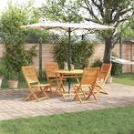 vidaXL Tuin Eetset 5 pcs Bruin Massief acaciahout, Verzenden, Nieuw