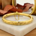 22 Krt. Surinaamse gouden slavenarmband | Ø 55 mm, Ophalen of Verzenden, Gebruikt, Overige kleuren, Goud