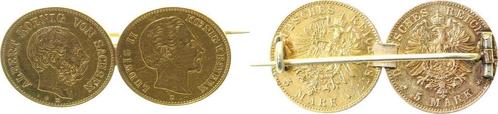 5 Mark Duitsland Brosche 5 M Ludwig Ii u 5 M Albert Sachs..., Postzegels en Munten, Munten | Europa | Niet-Euromunten, Verzenden