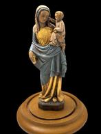 Beeld - Maria met kindje Jezus onder stolp - 24 cm - Hout -