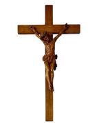 Antiek Crucifix - Hout - 1900-1910 - Jezus aan het kruis