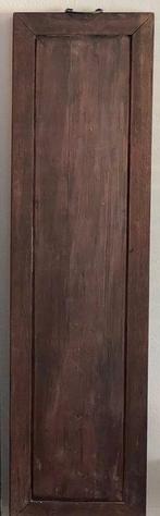 XL Wandpaneel - Wandbord - hardhout & porselein - Hout,, Antiek en Kunst