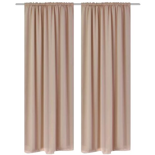 vidaXL Gordijnen met gleuven 135 x 245 cm crème 2 st, Huis en Inrichting, Stoffering | Gordijnen en Lamellen, Crème, Nieuw, Verzenden