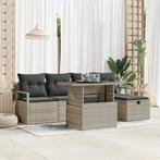 vidaXL 6-delige Tuinbankenset met Kussen poly rattan, Verzenden, Nieuw, Rotan