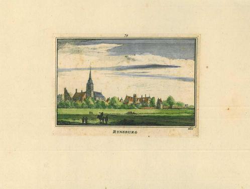 Zicht op Rijnsburg, Antiek en Kunst, Kunst | Etsen en Gravures