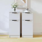 vidaXL Dressoirs 2 st 30x30x70 cm bewerkt hout wit, Huis en Inrichting, Kasten | Dressoirs, Minder dan 50 cm, Verzenden, Nieuw