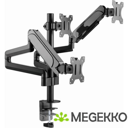 Gembird MA-DA3-01 Triple Monitor Arm 27  Zwart, Computers en Software, Monitoren, Nieuw, Verzenden