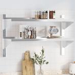 vidaXL Wandschap 2-laags 100x30x60 cm roestvrijstaal, Huis en Inrichting, Woonaccessoires | Wandplanken en Boekenplanken, Verzenden