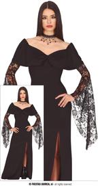 Mortricia Addams Jurk met Kant, Verzenden, Nieuw, Feestartikel