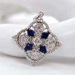 0.80 ct Blue Sapphire & 0.90 Light Pink Diamond Pendant -