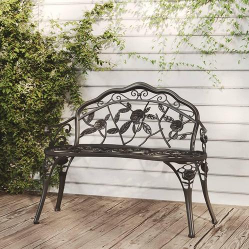 vidaXL Tuinbank 100 cm gietaluminium zwart, Tuin en Terras, Tuinbanken, Nieuw, Aluminium, Verzenden