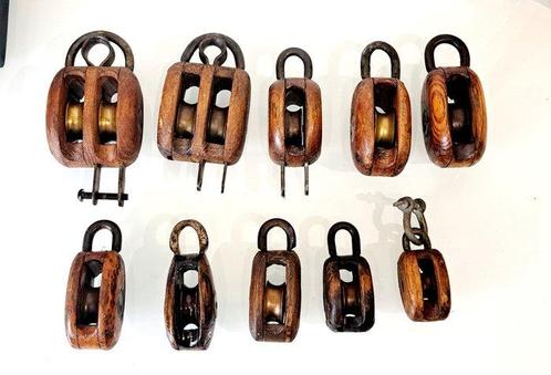 Prachtige oude decoratieve scheepskatrollen (10) - hout, Antiek en Kunst, Antiek | Wandborden en Tegels