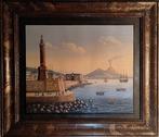 Scuola napoletana (XX) - Il Vesuvio dal molo di Napoli