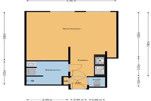 Studio Abel Tasmanplein in Assen, Huizen en Kamers, Kamers te huur, Minder dan 20 m², Overige regio's
