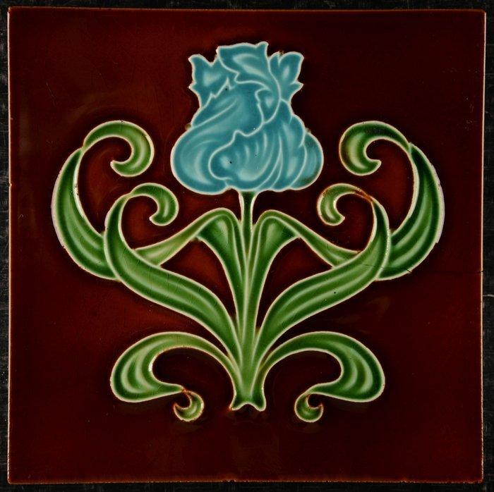 Jugendstil Tegel - Manufactures Céramiques dHemixem Gilliot, Antiek en Kunst, Antiek | Glas en Kristal