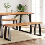 vidaXL Bankje met natuurlijke rand 140 cm massief acaciahout, Huis en Inrichting, Banken | Voetenbanken en Poefen, Verzenden, Nieuw
