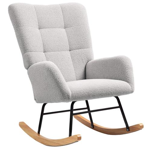 TRUUSK Schommelstoel, Schommelstoel Met Armleuning, Teddyflu, Huis en Inrichting, Fauteuils, Nieuw, Verzenden
