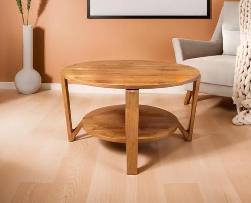 Salontafel Torez rond eiken 80 cm - Naturel, Huis en Inrichting, Tafels | Salontafels, Ophalen of Verzenden