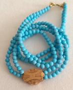 Halsketting - 14 karaat Geel goud - Turkoois Pasta, Nieuw