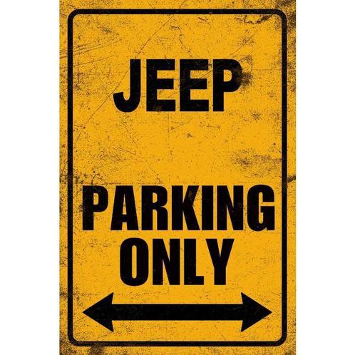 Jeep Parking only Parkeerbord Wandbord Tekstbord Bord, Verzamelen, Automerken, Motoren en Formule 1, Auto's, Nieuw, Ophalen of Verzenden