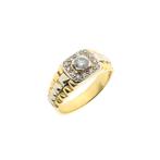 Bicolor gouden Rolex president band ring met diamant | 0,..., Sieraden, Tassen en Uiterlijk, Ringen, Gebruikt, Overige kleuren