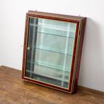 Vitrine - Hout, Glas, geprepareerd houtfineer - spiegel,, Antiek en Kunst, Curiosa en Brocante