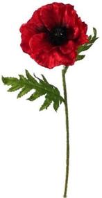 Papaver Poppy Rood Zijden 57 cm stuk, Huis en Inrichting, Ophalen of Verzenden, Nieuw